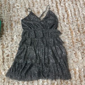 Lulus silver glitter dress M